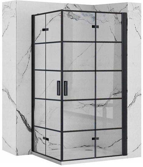 Picture of Rea REA-K8412 CIANKA PRYSZNICOWA MOLIER BLACK KRATKA 80X190 REA // KN.REA.CIA-MOLIER-80-BL