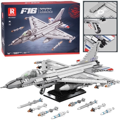 Изображение Reobrix Klocki konstrukcyjne samolot myliwiec F16 1337ele ZA5801