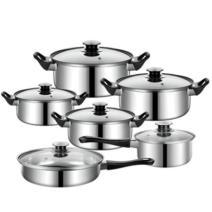 Picture of Retoo O068 Pot and pan set with lids 6pcs