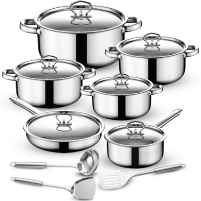 Picture of Retoo OR205 Set of pots with lids and kitchen utensils