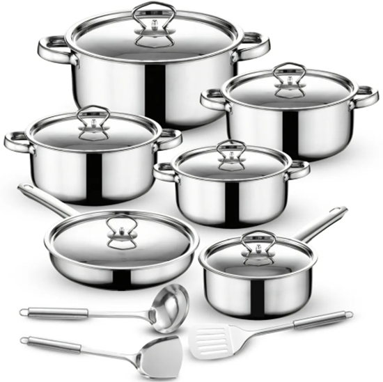 Picture of Retoo OR205 Set of pots with lids and kitchen utensils