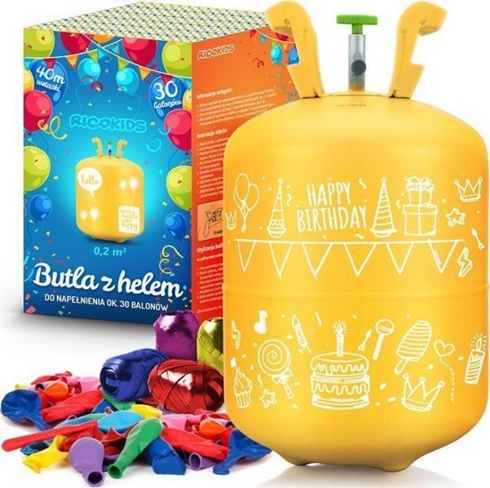 Изображение Ricokids Butla z helem 0,42m3 Ricokids 50 balonów i wstka 60m