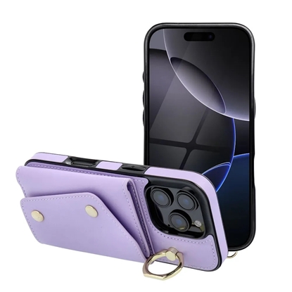 Attēls no Riff Wonder maciņš Apple iPhone 16e / iPhone 17e (ar karšu nodalījumiem, 2 siksniņām) Purple