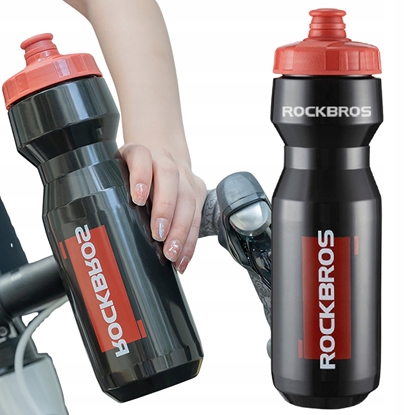 Picture of RockBros Bidon rowerowy Rockbros 750 ml - przezroczysto-czarny z czerwonym ustnikiem