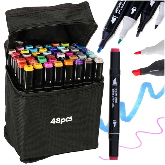 Picture of RoGer Double-sided alcohol markers 48pcs.