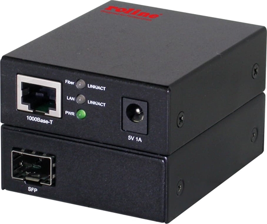 Picture of Roline 10/100/1000Base-T to Dual-speed Fiber Media Converter
