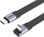 Изображение Roline Cable USB4 2.0, Flat, Straight-270° Angled, with Emark, C–C, M/M, 8K UHD-2, 80Gbit/s, 240W, black, 0.8 m