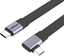 Picture of Roline Cable USB4 2.0, Flat, Straight-90° Angled, with Emark, C–C, M/M, 8K UHD-2, 80Gbit/s, 240W, black, 0.13 m