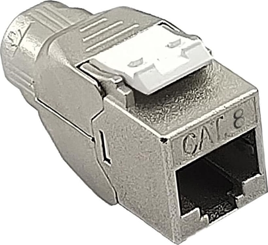Picture of Roline Cat. 8.1 (Class I) Keystone, RJ-45, shielded, slim, tool-free, silver