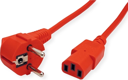 Attēls no Roline Power Cable, straight IEC Connector, red, 3 m