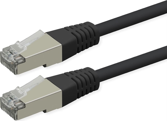 Picture of Roline S/FTP (PiMF) Patch Cord, Cat.6 (Class E), PoE, black, 0.5 m