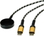 Attēls no Roline USB Split-Ladekabel, bis 60W + Ladepad (bis 15W), für Apple-Geräte, Typ C - C, schwarz / gold, 1,2 m