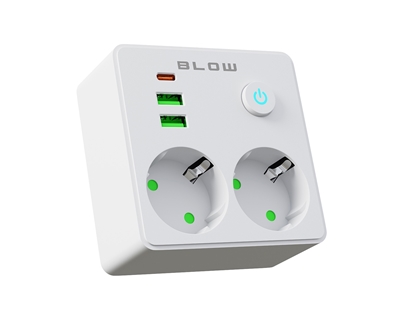 Picture of Rozgałęźnik R-20 PR 2-GNIAZDA + 2USB + USB-C biały