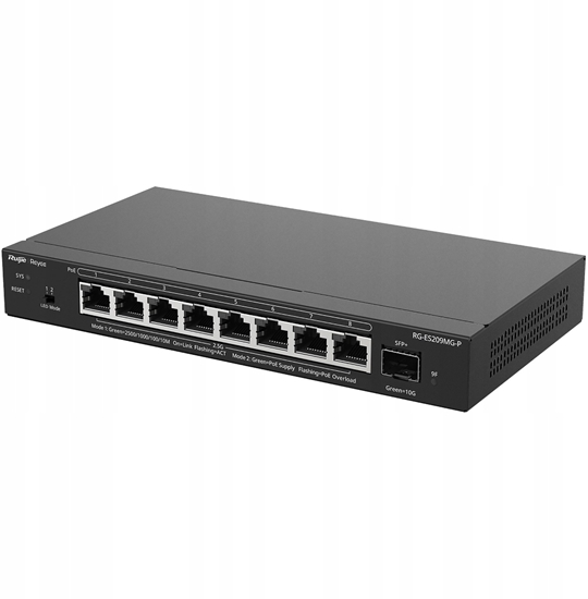 Picture of Ruijie Reyee RG-ES209MG-P | Switch Smart, 9 portów, 8x2,5GE, 8xPoE+, 130W, 1x10GE SFP+, Cloud