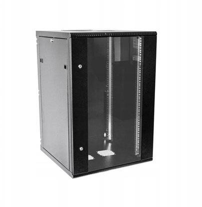 Изображение Sabaj Szafa wiszca RACK 19 cali 15U/600mm drzwi przeszklone otwierane boki RAL 9005 BOCK-019-150-600-C