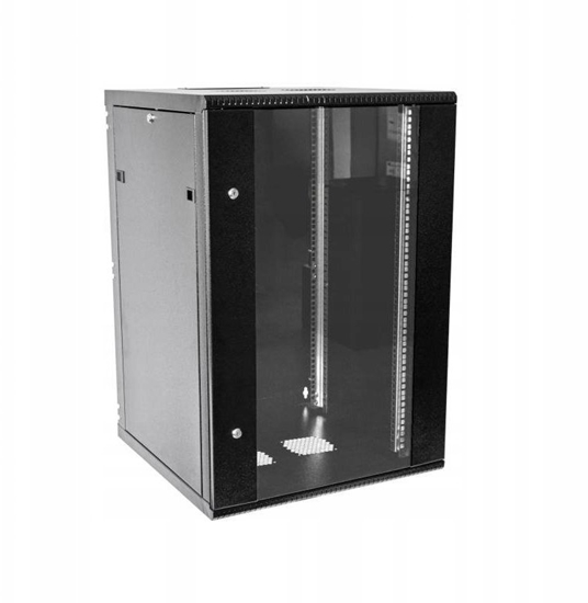 Изображение Sabaj Szafa wiszca RACK 19 cali 15U/600mm drzwi przeszklone otwierane boki RAL 9005 BOCK-019-150-600-C