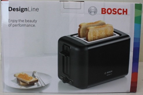 Picture of SALE OUT. | Bosch DesignLine Toaster | TAT3P423 | Power 970 W | Number of slots 2 | Housing material Stainless steel | Black | DAMAGED PACKAGING AND ITEM BODY