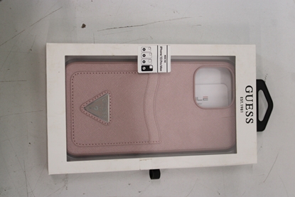 Picture of SALE OUT. Guess GUHCP13XPSATPP iPhone 13 Pro Max 6,7" różowy/pink hardcase SaffianoTriangle Logo Cardslot DIRTY PACKAGING | SALE OUT. SALE OUT. GUESS DIRTY PACKAGING