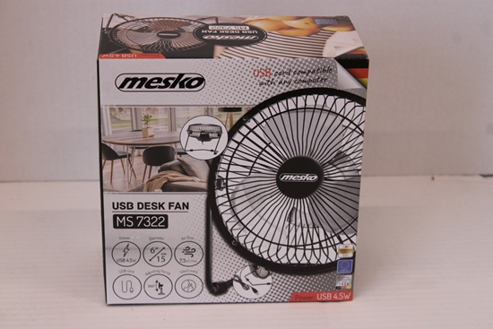 Picture of SALE OUT. Mesko Fan | MS 7322 | Desk Fan USB | 4.5 W | Diameter 15 cm | Number of speeds 1 | Oscillation | Black | DAMAGED PACKAGING
