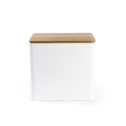 Изображение Salter BW128991W Toronto Bread Bin, White/Wooden