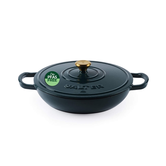 Picture of Salter BW13772GR Chester 2.8L Shallow Cast Iron Casserole Pot 30 cm, Green