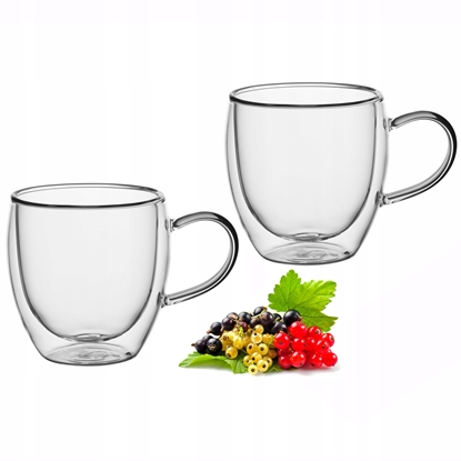 Picture of Set of 2 double-wall glass mugs 250 ml, 9010, Kamille