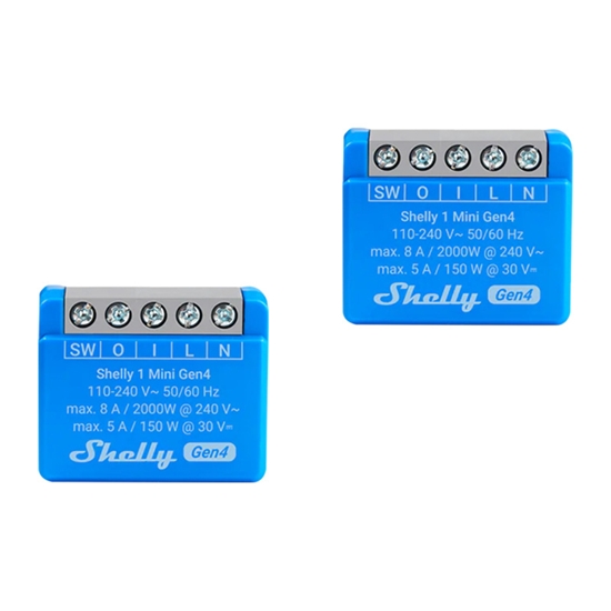 Изображение Set of 2 Shelly 1 Mini Gen4 Zigbee/Matter Controllers