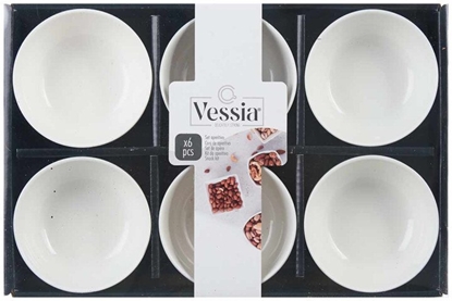 Attēls no Set of 6 white porcelain bowls 9 cm, 86525, Vessia