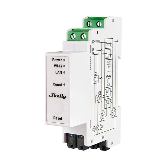 Изображение Shelly PRO 3EM 120A 3-Phase Energy Meter, WiFi/Bluetooth