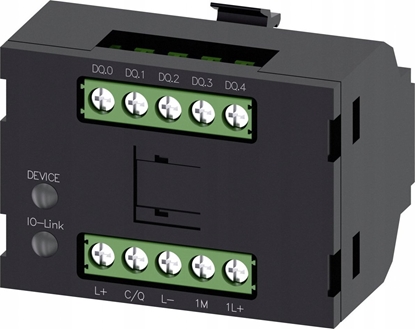 Attēls no Siemens Modu elektroniczny do przecznika z kluczem RFID 5 programowanych wyj cyfrowych czarny 24VDC IO-link 3SU1400-1GD10-1AA0