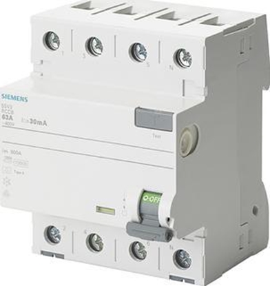 Изображение Siemens Wycznik rónicowoprdowy 4P 40A 0,03A typ A 5SV3344-6