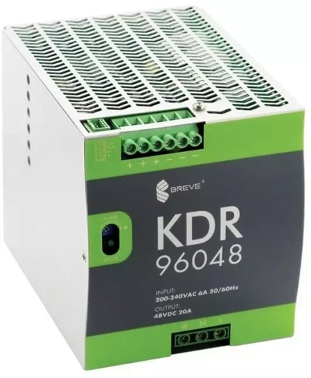 Picture of SilentiumPC Zasilacz KDR 96048 230/ 48VDC 20A 960W na szyn DIN, Napicie: 180-264VAVAC, Ta70, 17000-1822
