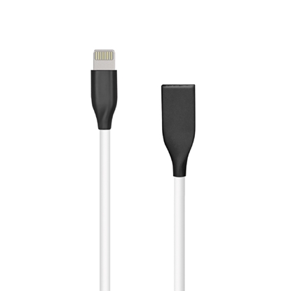 Attēls no Silicone Cable USB- Lightning, 1m (white)