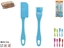Attēls no Silicone kitchen spatulas and brushes 2pcs set, 4 color options 18.5 cm