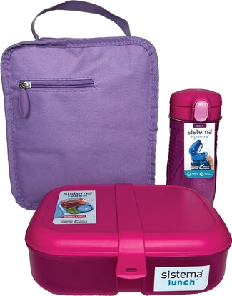 Picture of Sistema Sistema LunchTime 3 Pack - Pink/Purple