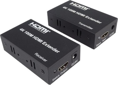 Изображение System przekazu sygnau AV PremiumCord Przeduacz PremiumCord 4K HDMI na 100 m za porednictwem jednego kabla Cat5e / Cat6