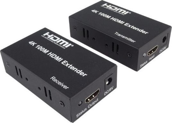 Изображение System przekazu sygnau AV PremiumCord Przeduacz PremiumCord 4K HDMI na 100 m za porednictwem jednego kabla Cat5e / Cat6