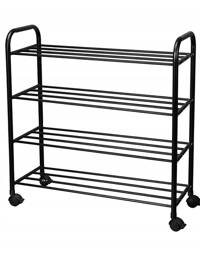 Picture of Springos Metalowa póka na buty obuwie z kókami 4 poziomy czarna 64x75x26.5cm BRUNBESTE BB-3554