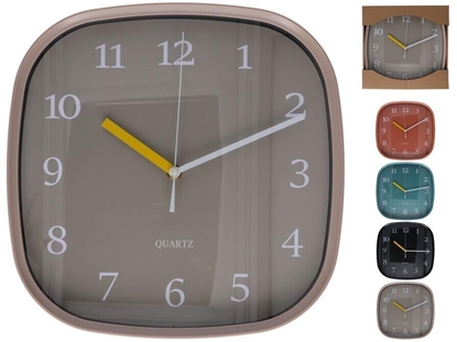 Изображение Square Wall Clock, 4 Assorted, 29,7 x 29,7 x 4,7 cm, DECORLIFE