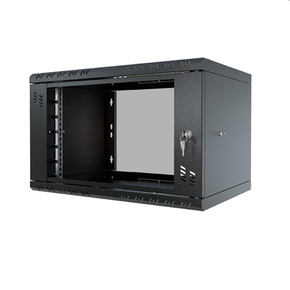 Изображение Stalflex Rack Cabinet 19" 6U 350mm Glass Door Black
