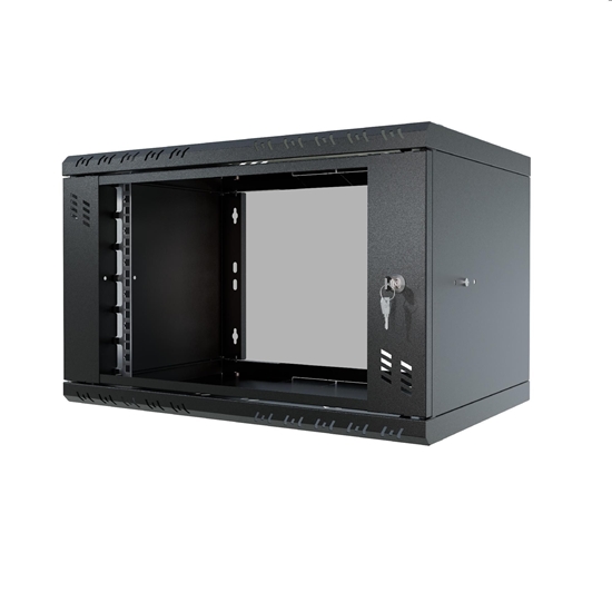 Picture of Stalflex Rack Cabinet 19" 6U 350mm Glass Door Black