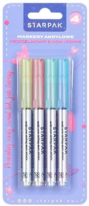Picture of Starpak Marker akrylowy w pdzelku brokatowy 4 kolory