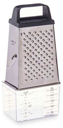 Picture of Steel grater with measuring container, black, 15×9×6.7 cm, 95032, Kinvara