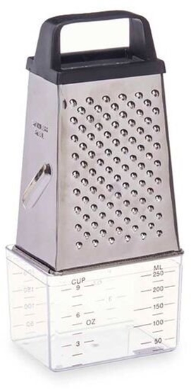 Picture of Steel grater with measuring container, black, 15×9×6.7 cm, 95032, Kinvara