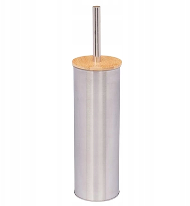 Изображение Steel toilet brush holder with bamboo lid, 27.5×9.5×9.5 cm, 70900, Berilo