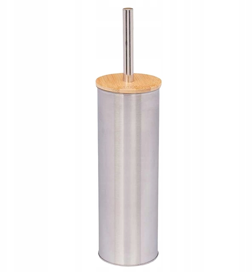 Изображение Steel toilet brush holder with bamboo lid, 27.5×9.5×9.5 cm, 70900, Berilo