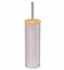 Изображение Steel toilet brush holder with bamboo lid, 27.5×9.5×9.5 cm, 70900, Berilo
