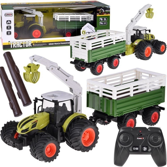 Изображение Sterowany Traktor na pilota z przyczep i chwytakiem bale drewna RC0719 EDUKAMP
