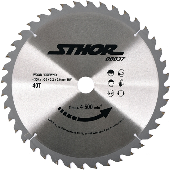 Изображение Sthor Pia tarczowa z wglikiem 300x30mm z40 do drewna - 08837