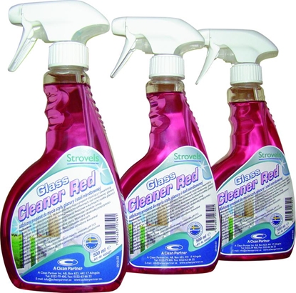Attēls no STROVELS Glass Cleaner Red līdzeklis stikla tīrīšanai, koncentrāts, Ph-11.4, 500ml, (12gab